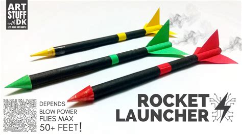 How To Make A Simple Rocket Launcher Paper Rocket Youtube