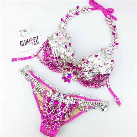Pink And Silver Wbff Couture Competition Bikini Bikini Hot Sex Picture