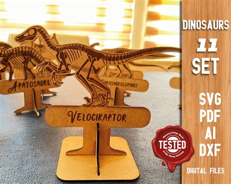 Dinosaur Set 11 Svg Laser Cut File Multilayer Decor T Rex Glowforge