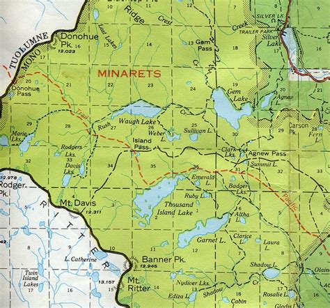 Map Of Ansel Adams Wilderness Onefastbiker Flickr