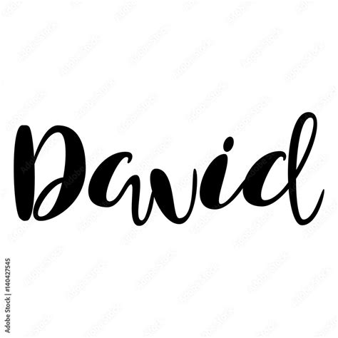 Male Name David Lettering Design Handwritten Typography Vector