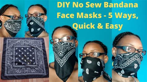 Diy No Sew Bandana Face Masks 5 Ways Quick And Easy Youtube