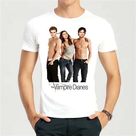 The Vampire Diaries T Shirt Short Sleeve Teenages White Color Vampire