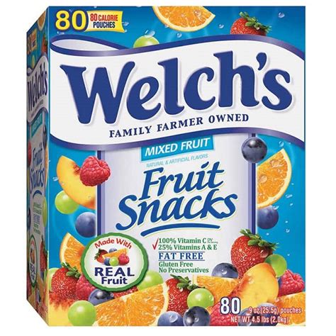Kẹo Dẻo Trái Cây Welchs Fruit Snacks Mixed Fruit Của Mỹ Hộp 80 Gói 2