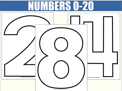 Number Outline For Display Or Crafts Teaching Resources