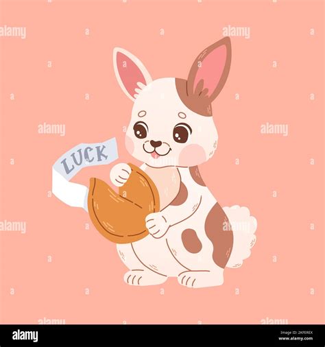 Happy Chinese Neujahrskarte 2023 Mit Niedlichem Kaninchen Mit