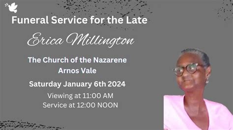 Erica Millington Funeral Service Youtube