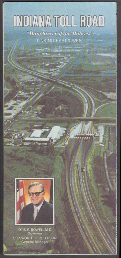 Indiana Toll Road Map Boston Chicago 1979 1980 Edition