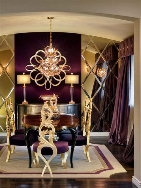 25 Luxurious Black And Gold Dining Room Ideas For Inspiration Purple