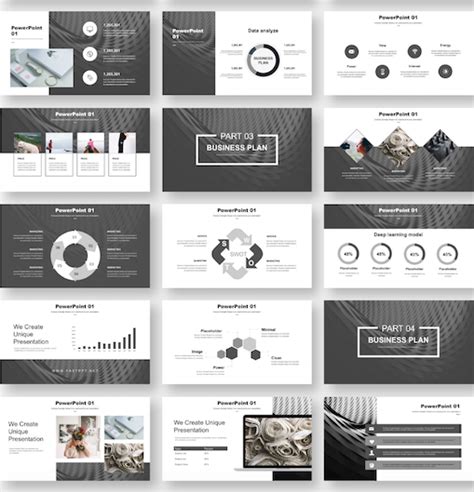 Black And White Simple Business Report Powerpoint Template