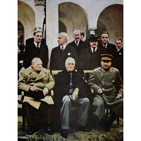 Winston Churchill Franklin D Roosevelt And Joseph Stalin At The Yalta