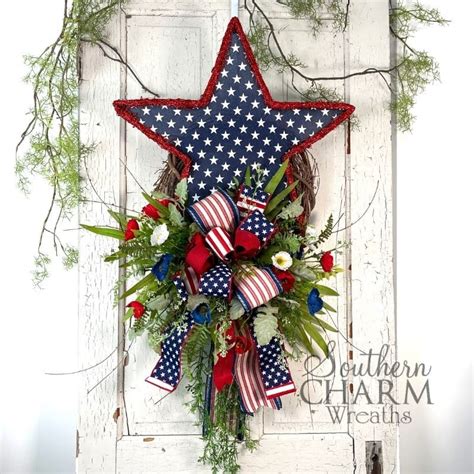 Diy Patriotic Star Wreath On Grapevine Base Southern Charm Wreaths