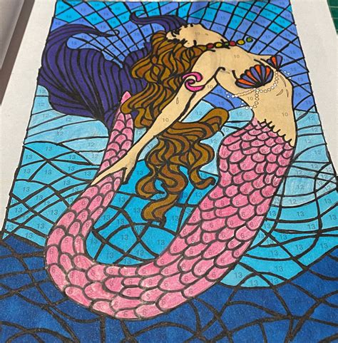 Pin By Grace Fonseca On Mythical Mermaids Color By Number Mermaid