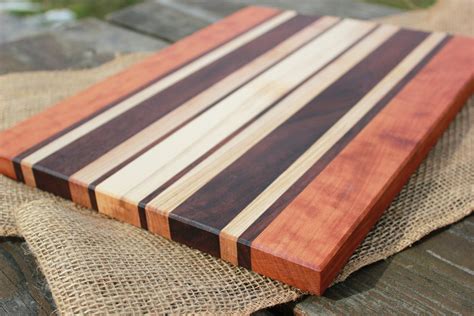 Handmade Wood Side Grain Cutting Board Cherry Walnut Maple Etsy
