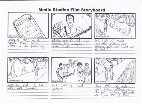 2011 2012 A2 Media Storyboard Template And Script Example Riset