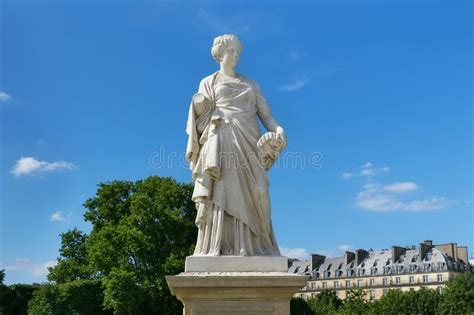 View Of The Marble Sculpture La Comedie 1875 Stock Photo Image Of