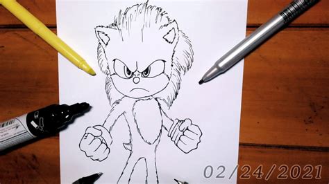 Como Dibujar A Sonic La Pelicula Youtube