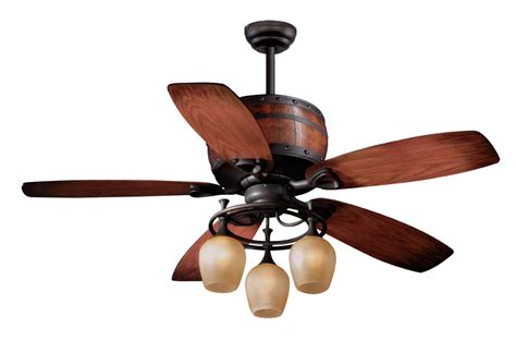 Material and group are named the same, as the model. Whiskey Barrel Ceiling Fan