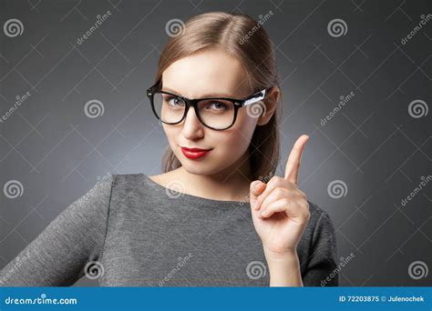 strict beautiful woman pointing with index finger stock image image of isolated portrait