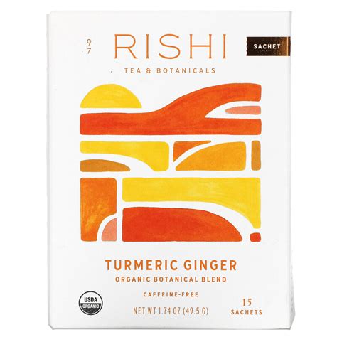 Rishi Tea Organic Botanical Blend Turmeric Ginger Caffeine Free 15
