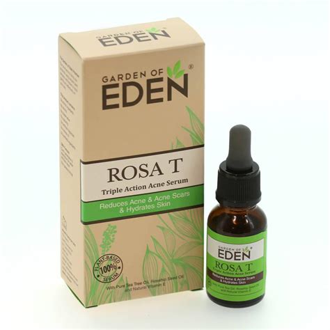 Voted the world's favorite rose by the world federation of rose societies in 2006, rosa 'eden', also known as rosa 'pierre de ronsard', has already charmed several millions of gardeners worldwide. Garden Of Eden Rosa T Triple Action Acne Serum - 15ml