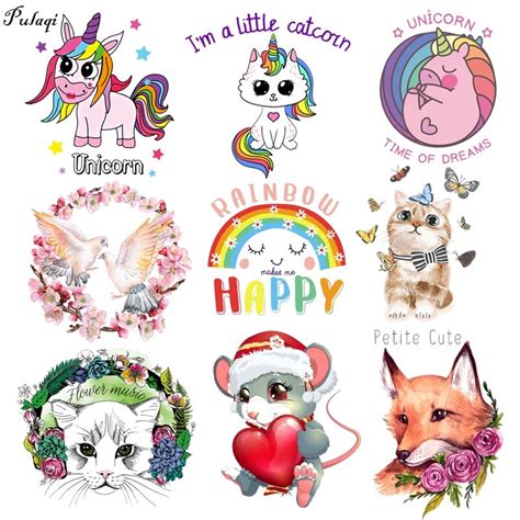 Cute Unicorn Iron On Patches Animals Parches Iron On Transfer Diy Heat