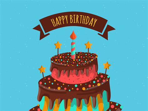 | view 442 birthday cake illustration, images and graphics from +50,000 possibilities. Happy Birthday card with cake - Vector download