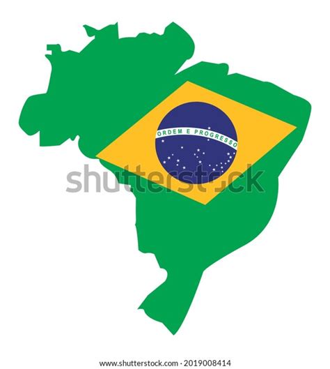 Brazil Flag Map Patriotic Icon Stock Vector Royalty Free 2019008414