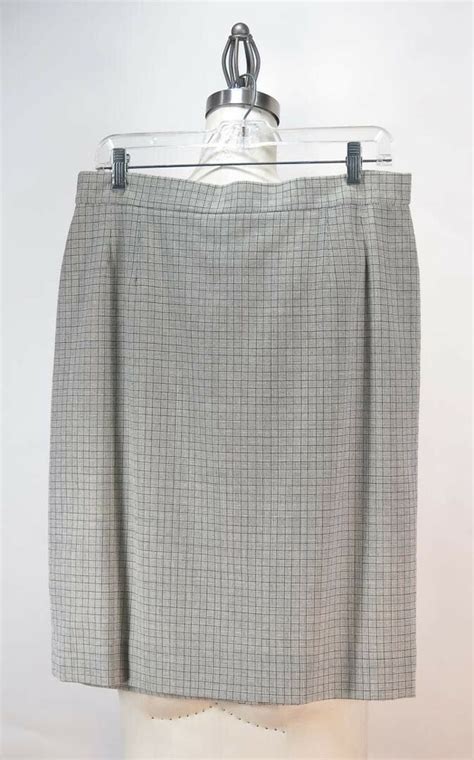 Escada Margaretha Ley Wool Check Pattern Grey Skirt Size 44 US 14 # ...