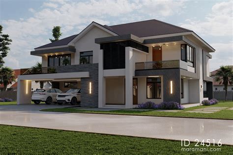 Modern 4 Bedroom Double Storey House Id 24516 House Plans By Maramani