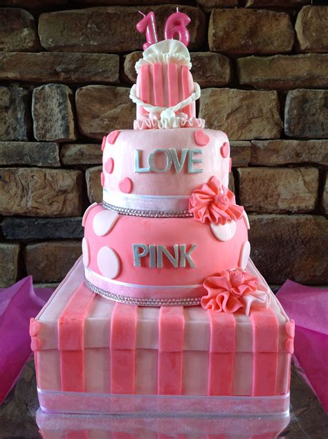 A Pink Sweet 16 Victoria Secrets Birthday Cake For My Very Loved Niece
