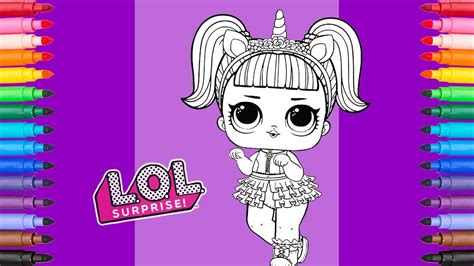 coloring lol surprise doll unicorn coloring page coloring book youtube