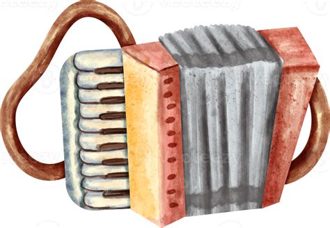 Watercolor Accordion Music Instrument 23298381 Png