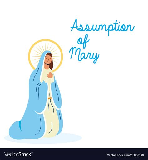 Miraculous Virgin Assumption Mary Royalty Free Vector Image