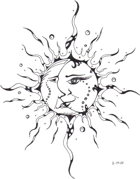 Cracks and lines elicit how fragile they can be, while their beauty manages to shine through as this unique tattoo appears embedded in the skin. Half Sun Half Moon Drawing at GetDrawings | Free download