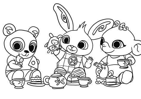 Bing Pando And Sula Playing Coloring Page Coloring Home