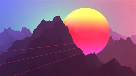 Neon Sunset Mountains 4k Ultra Hd Hd Wallpaper
