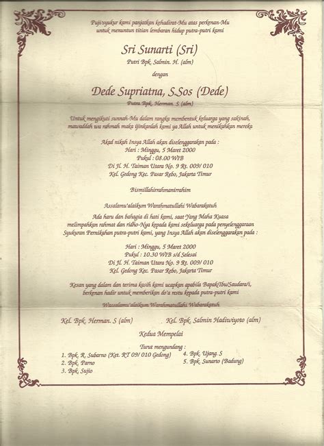 Perlu anda ketahui bahwa surat ini berbeda dengan contoh surat undangan resmi perusahaan dan organisasi dan juga. Undangan Pernikahan Online, Menghemat Biaya - DEDE SUPRIATNA