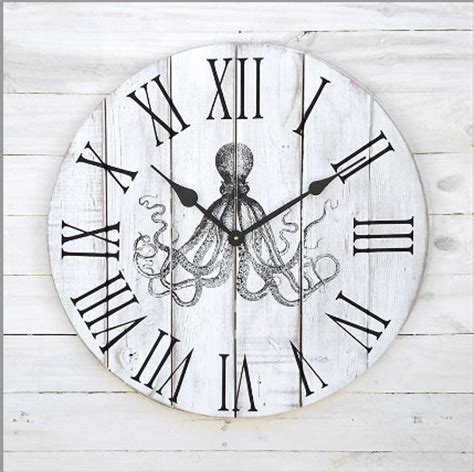 Octopus Wooden Wall Clock Cl Dw Octo Etsy