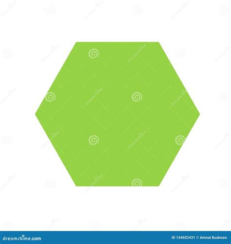 Green Hexagon Basic Simple Shapes Isolated On White Background
