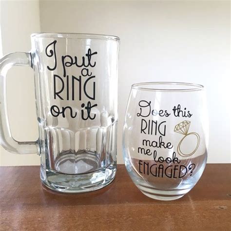 In some ways, you'd think the shopping process would be easier; Couples engagement gift I put a ring on it beer mug does ...