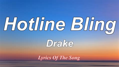 Drake Hotline Bling Lyrics Youtube