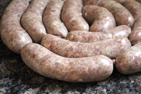 Homemade Lamb Sausage With Rosemary And Red Wine