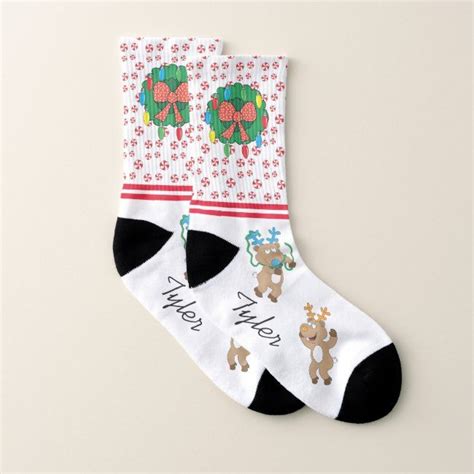Christmas With Reindeers Socks Zazzle Christmas Stocking Stuffers