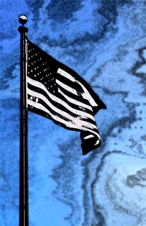 Vertical Shot Of The Black And White United States Flag On A Background