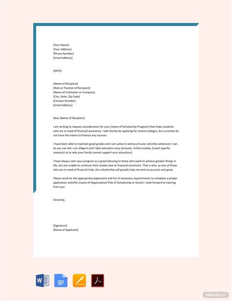 Sample Letter For Assistance Request