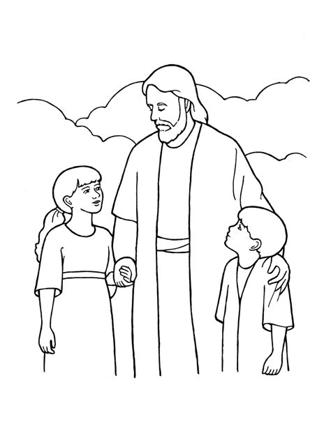 Coloring Picture Of Child Walking With Jesus Image Search Results