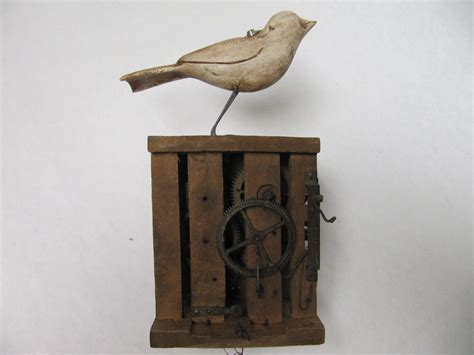 Assemblage Bird Altered Art Assemblage Art Antique Wall Clock Found