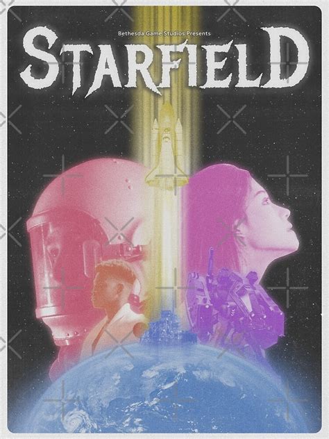 Poster For Sale Mit Starfield Poster Im Retro Stil Von Mangareality
