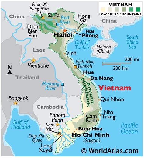 Vietnam Map / Geography of Vietnam / Map of Vietnam - Worldatlas.com